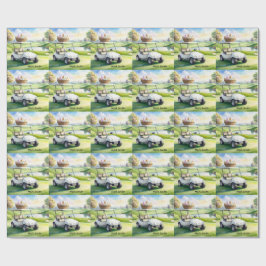 Golf-Osterferien mit Golfwagen und Ostereiern Geschenkpapier
