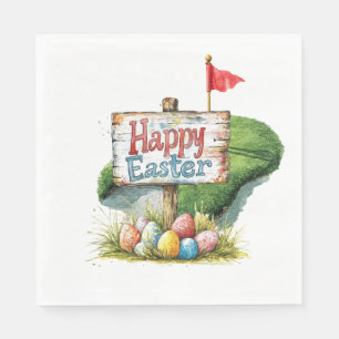 Golf Ostern für Golfer Wasserfarbe Frühling Serviette