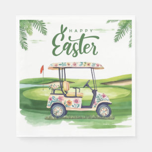 Golf Ostern für Golfer Wasserfarbe Frühling Serviette