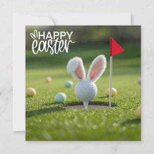 Golf Ostern mit Golfball-Hasenohr Feiertagskarte