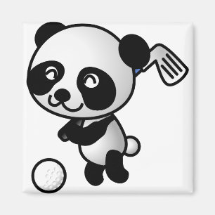Golf Panda Magnet