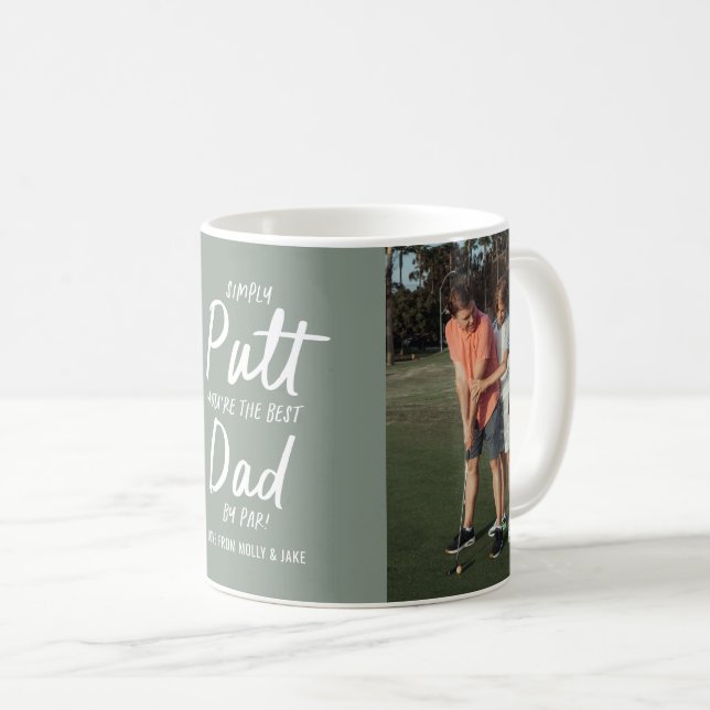 Golf Papa Moderne khaki grüne Typografie lustiges  Kaffeetasse (VorderseiteRechts)