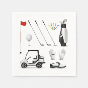 Golf-Papier-Servietten, Golf-Ruhestandsfeier-Zubeh Serviette