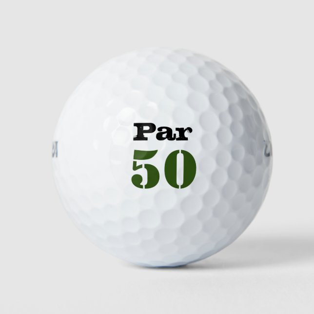 Golf Par 50. Geburtstag mit Anzahl Golfball (Vorderseite)