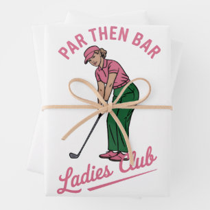 Golf Par Dann Bar Damenclub Golf Golfspielerin Geschenkpapier Set