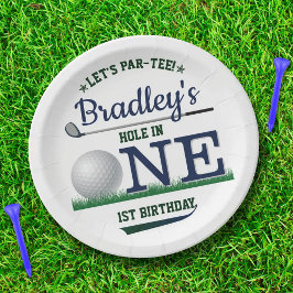Golf PAR-T-SHIRT 1. Geburtstag Pappteller