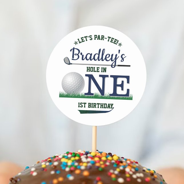 Golf PAR-T-SHIRT 1. Geburtstag Runder Aufkleber (Von Creator hochgeladen)