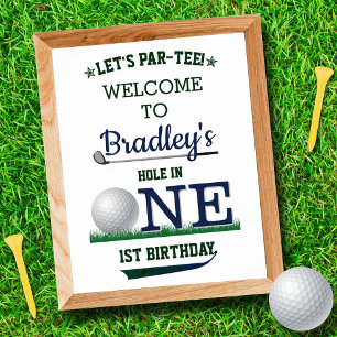Golf PAR-T-SHIRT 1. Geburtstag Willkommen Poster
