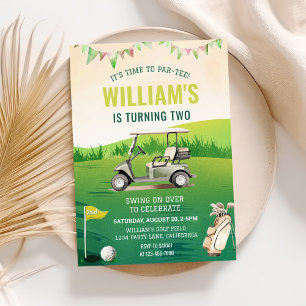 Golf PAR-T-SHIRT 2. Geburtstag Einladung