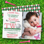 Golf PAR-T-SHIRT 2. Geburtstag Foto Dankeskarte<br><div class="desc">Dankeschön im Stil mit diesen trendigen 2. Geburtstag Dankeschön Karten. Die Vorlage Foto & Text ist leicht zu personalisieren und Ihre Familie und Freunde werden begeistert sein,  wenn sie diese fantastischen Dankesworte erhalten.</div>