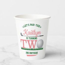 Golf PAR-T-SHIRT 2. Geburtstag Pappbecher