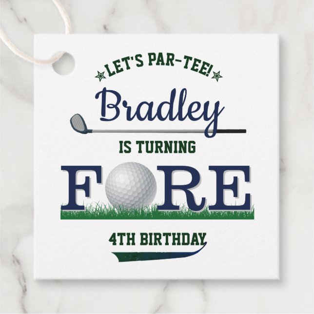 Golf PAR-T-SHIRT 4. Geburtstag Geschenkanhänger (Vorderseite)