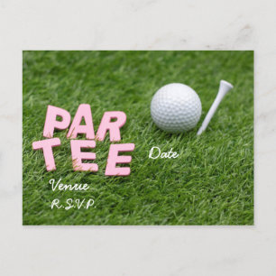 Golf Par T-Shirt ist grün Einladungspostkarte