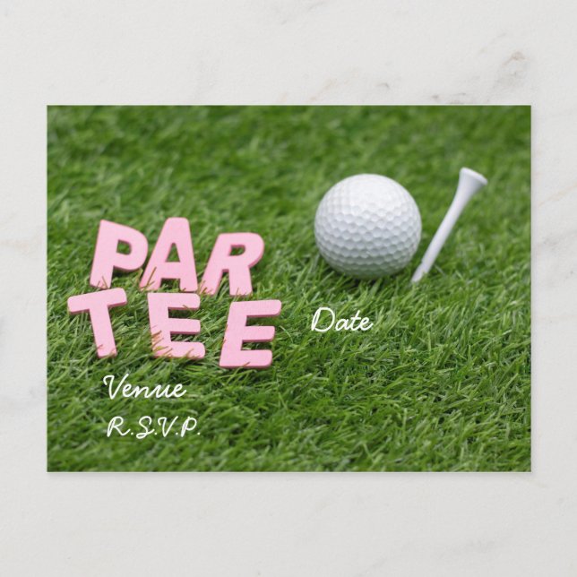 Golf Par T-Shirt ist grün Einladungspostkarte (Vorderseite)