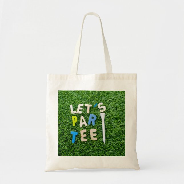 Golf Par T-Shirt mit Tee auf dem Golfplatz Golf Pa Tragetasche (Vorne)