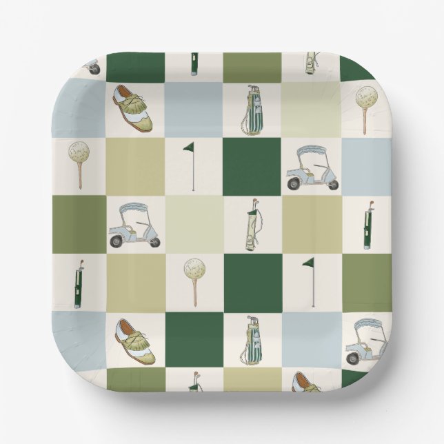 Golf Par T-Shirt Pappteller (Vorderseite)