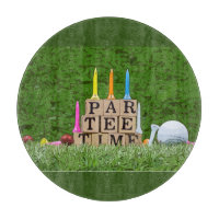 Golf Par T-Shirt Zeit mit blauem Band auf grün