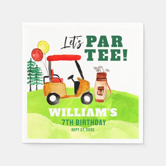 Golf Par-T-Swing by Boy Kindergeburtstag Serviette (Vorderseite)