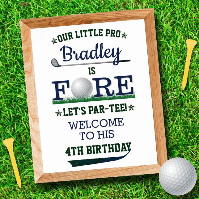 Golf PAR-TEE 4e Affiche de bienvenue d'anniversair (Créateur téléchargé)
