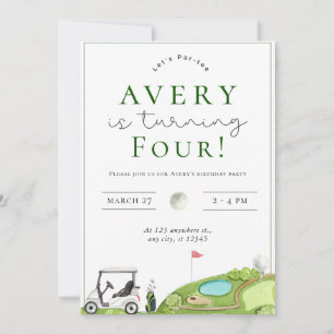 Golf Par tee Anniversaire Fête Invitation