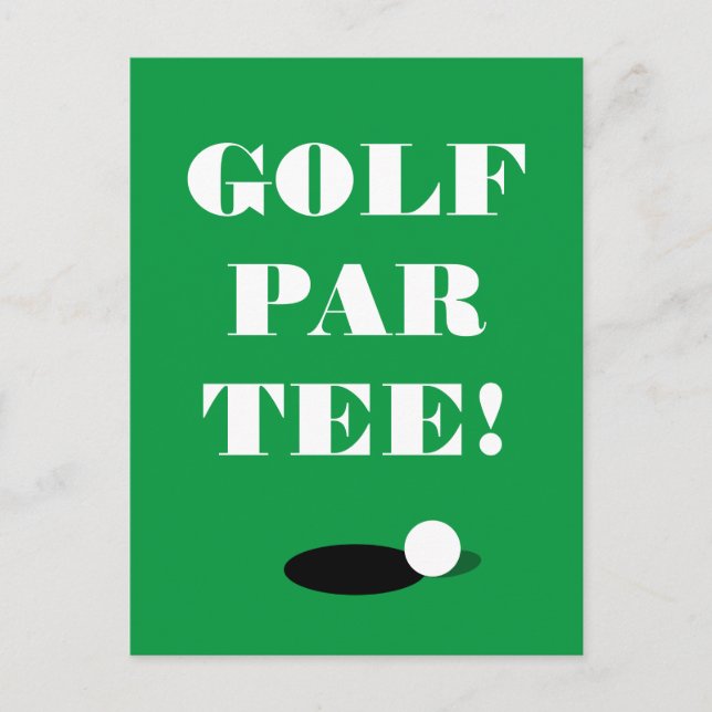 Golf Par Tee Carte postale modèle pour club party (Devant)