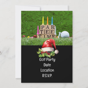 Golf Par tee Golfer Weihnachts-Party Einladung
