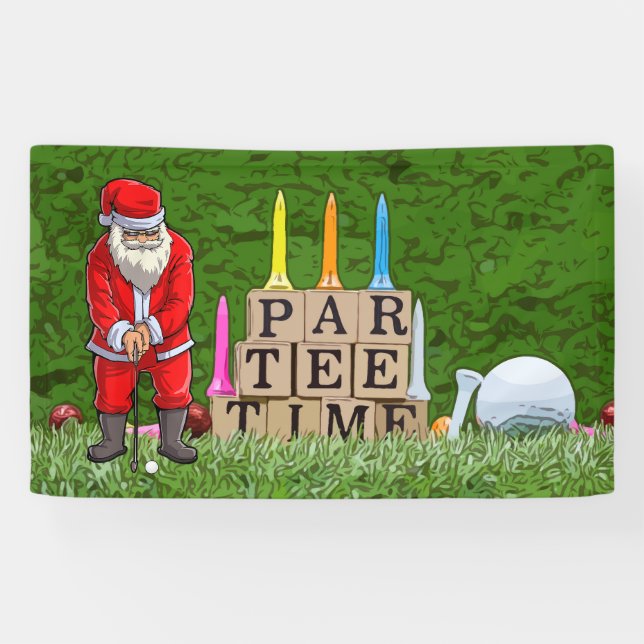 Golf Par Tee Party Weihnachtsfeier Banner (Horizontal)