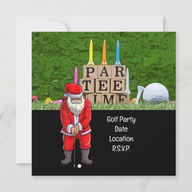 Golf Par Tee Party Weihnachtsfeier Save The Date (Vorderseite)