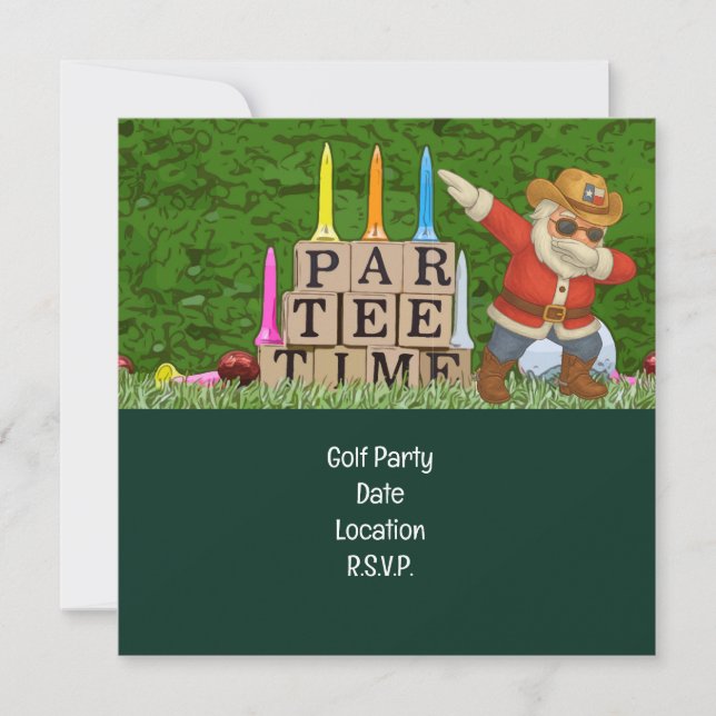 Golf Par Tee Party Weihnachtsfest Save The Date (Vorderseite)