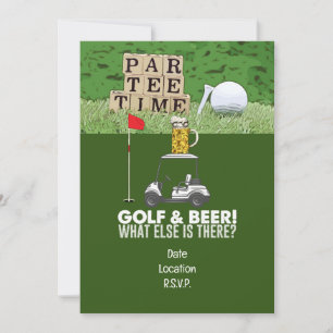 Golf Party Golf und Beer Funny Sprichwort für Golf Einladung