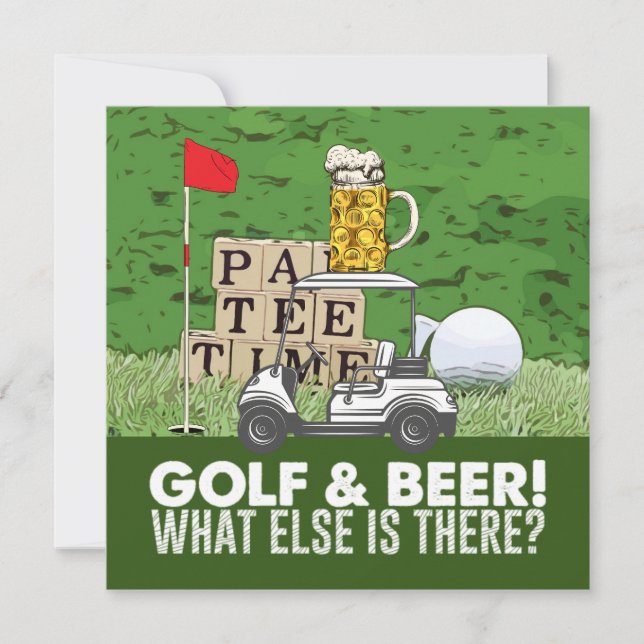 Golf Party Golf und Beer Funny Sprichwort für Golf Karte (Vorderseite)