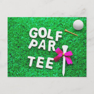 Golf Party Par Tee invitation sur herbe verte