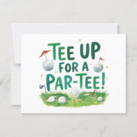 Golf Party Sprichwort Abschlag für Par Tee