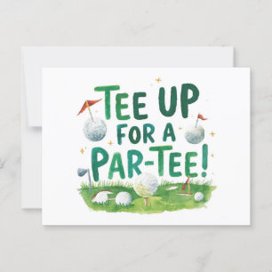Golf Party Sprichwort Abschlag für Par Tee Postkarte