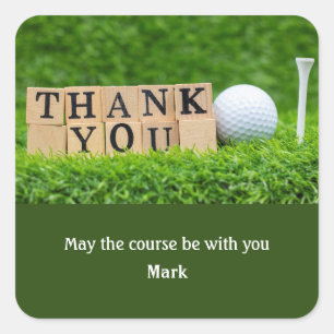 Golf Party Vielen Dank Quadratischer Aufkleber