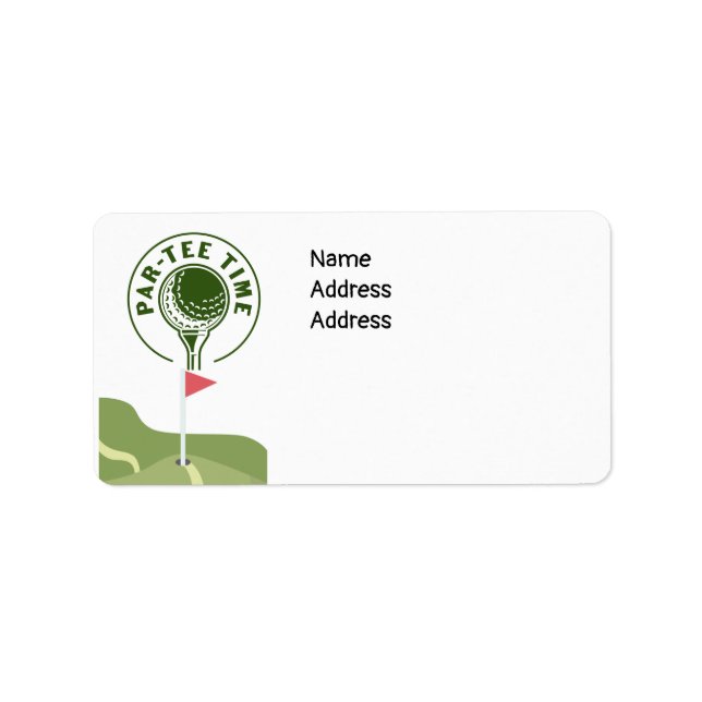 Golf Party Zeit auf Golfplatz Adressaufkleber (Vorne)