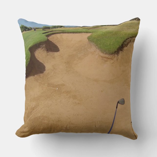 Golf Pas Le Bunker, Gros Coussin À Throw. (Recto)