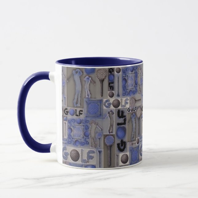 Golf Patchwork Tasse in Blue (Links)