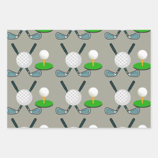 Golf Pattern Wrapping Paper Geschenkpapier Set