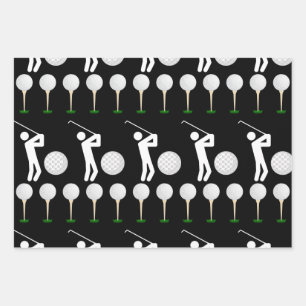 Golf Patternpapier Geschenkpapier Set