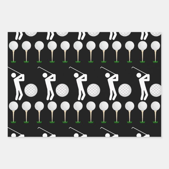 Golf Patternpapier Geschenkpapier Set (Vorderseite 3)