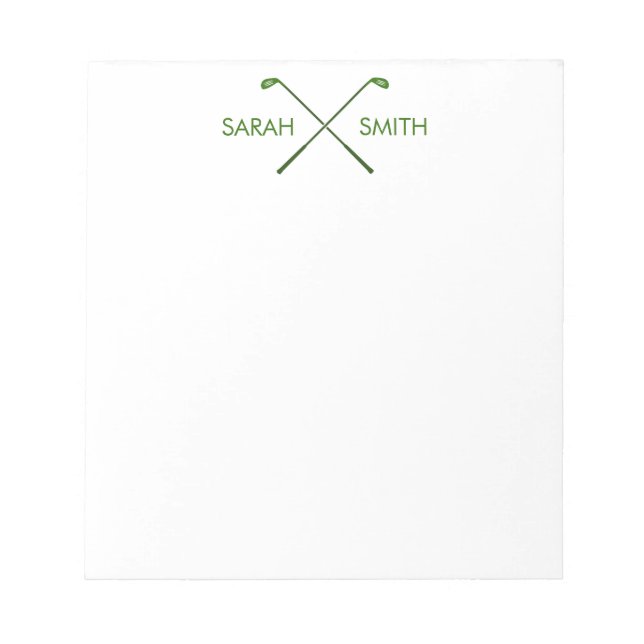 Golf Personalisiert Individuelle Name Green Notepa Notizblock (Vorderseite)