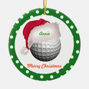 Golf personalize-Ornament Santa Ball Keramikornament