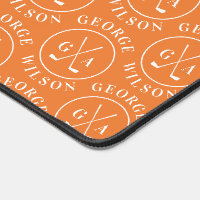 Golf personnalisé Monogramme Orange Nom personnali
