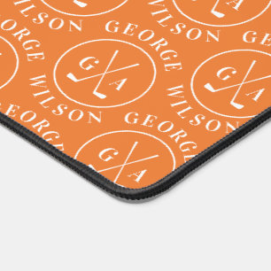 Golf personnalisé Monogramme Orange Nom personnali