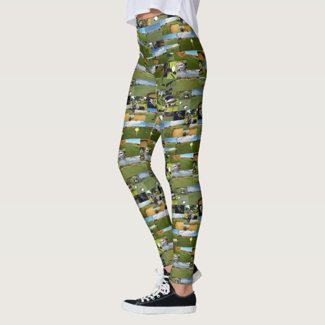 Golf, Photo Collarge, Dames Leggings (Gauche)