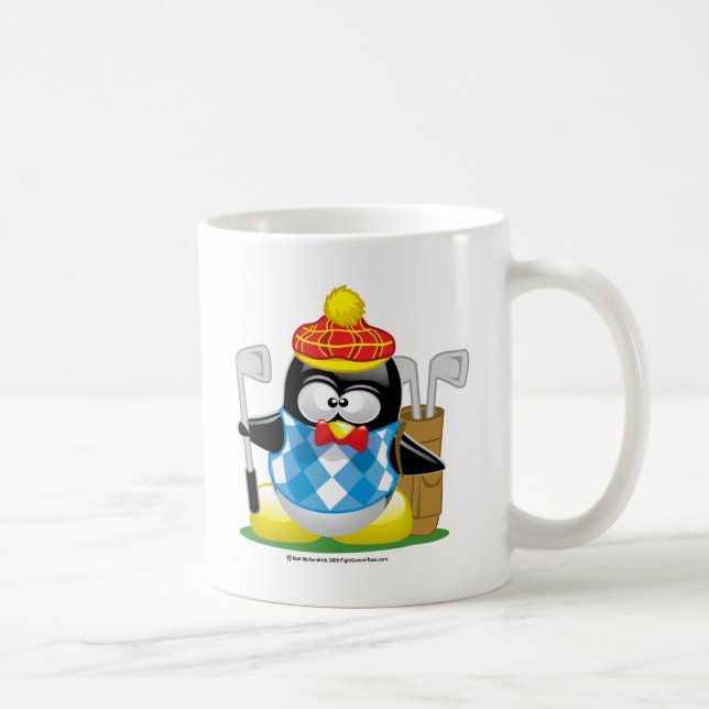 Golf-Pinguin Kaffeetasse (Rechts)