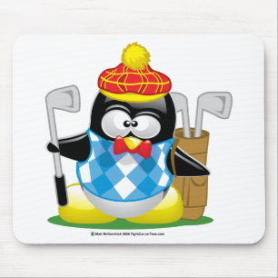 Golf-Pinguin Mousepad