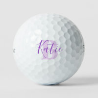 Golf Pink Monogram Name Initial lila Golf Bälle