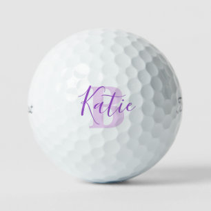 Golf Pink Monogram Name Initial lila Golf Bälle